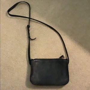 Madewell black leather cross body bag